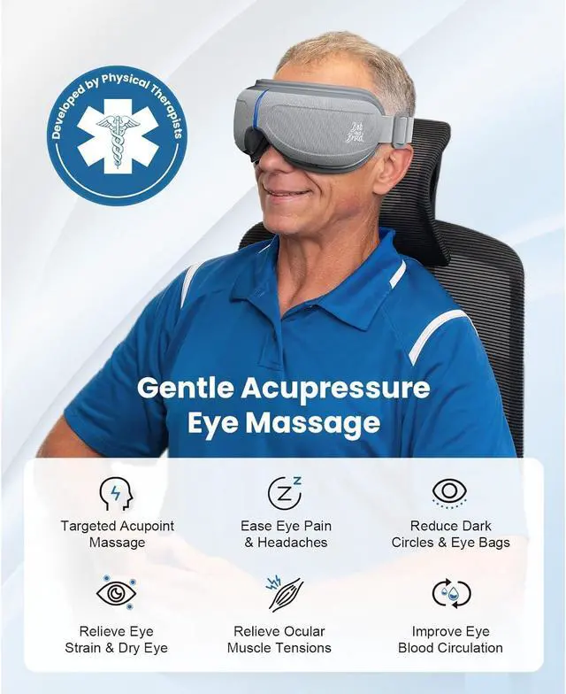 Alt view image 3 of 7 - Bob and Brad EyeOasis 3 Eye Massager with Heat and Cooling Therapy, Professional Comfort for Eyes Strain Relief, Quiet Eye Mask with Customizable Music, FSA HSA Eligible