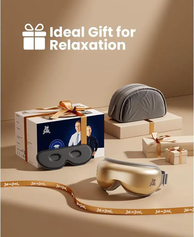 Alt view image 4 of 7 - Bob and Brad Eye Massagerwith Heat and Cooling, Quiet Professional  Eye Machine with Music for Relaxing, Comfort Eye Care Mask for Eyes Strain Relief Improve Sleep, Idea Gift for Men and Women, Gold