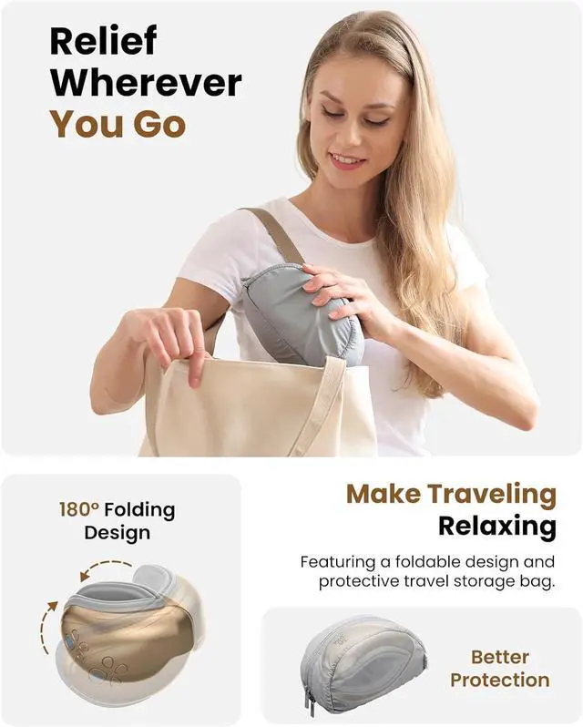 Alt view image 5 of 7 - Bob and Brad Eye Massagerwith Heat and Cooling, Quiet Professional  Eye Machine with Music for Relaxing, Comfort Eye Care Mask for Eyes Strain Relief Improve Sleep, Idea Gift for Men and Women, Gold