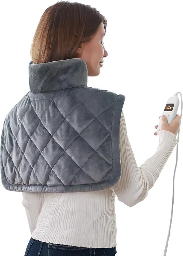 Main image of Bob and Brad Electric Heating Pad with Far-Infrared Therapy, Weighted Adjustable Heating Pad for Neck Shouder Muscle Pain Relief, FSA/HSA Eligible, Idea Gift for Men and Women, 20"x22" Gray