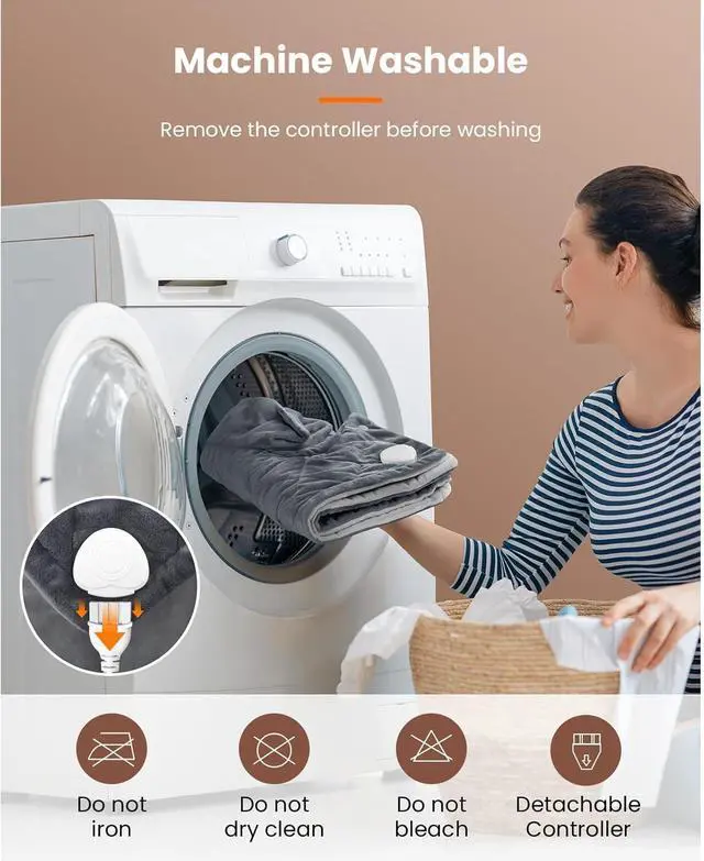 Alt view image 7 of 7 - Bob and Brad Electric Heating Pad with Far-Infrared Therapy, Weighted Adjustable Heating Pad for Neck Shouder Muscle Pain Relief, FSA/HSA Eligible, Idea Gift for Men and Women, 20"x22" Gray