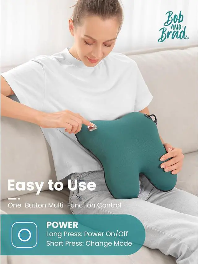 Alt view image 5 of 7 - Bob and Brad Back Massager with Smoothing Heat, Corded Neck Massager for Back Neck Leg Muscle Relaxation, Deep Tissue Shiatsu Back Pillow, FSA /HSA Eligible, Idea Gift for Men and Women