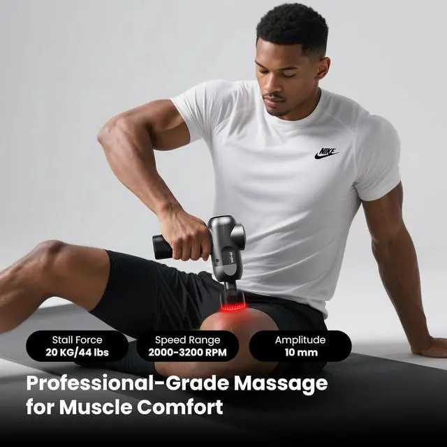 Alt view image 4 of 7 - Bob and Brad C2 Ultra Massage Gun with Infrared Light Heated Therapy, Professional Deep Percussion Mascle Massager for Athletes Pain Relief Home Gym, Handheld Electric Machine for Back Shouder