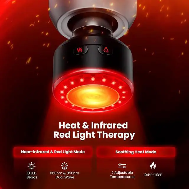 Alt view image 3 of 7 - Bob and Brad C2 Ultra Massage Gun with Infrared Light Heated Therapy, Professional Deep Percussion Mascle Massager for Athletes Pain Relief Home Gym, Handheld Electric Machine for Back Shouder