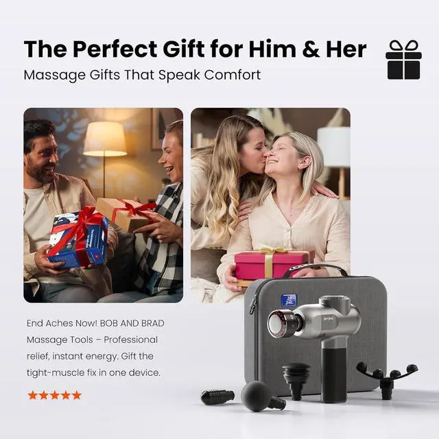 Alt view image 7 of 7 - Bob and Brad C2 Ultra Massage Gun with Infrared Light Heated Therapy, Professional Deep Percussion Mascle Massager for Athletes Pain Relief Home Gym, Handheld Electric Machine for Back Shouder