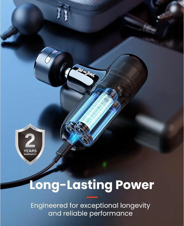 Alt view image 5 of 7 - Bob and Brad Q2 Ultra Massage Gun with Light Infrared Therapy, Deep Tissue Heated Muscle Massager Gun for Pain Relief, Pocket-Sized Portable Percussion Massage Gun for Athletes Home Gym, Idea Gift