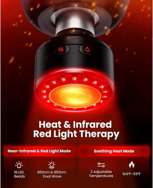 Alt view image 2 of 7 - Bob and Brad X6 Ultra Massage Gun Infrared Light-Heated Therapy and Metal Head, Deep Tissue Muscle Massager Gun for Back Shouder Pain Relief, Professional Percussion Massager for Athletes, Idea Gift