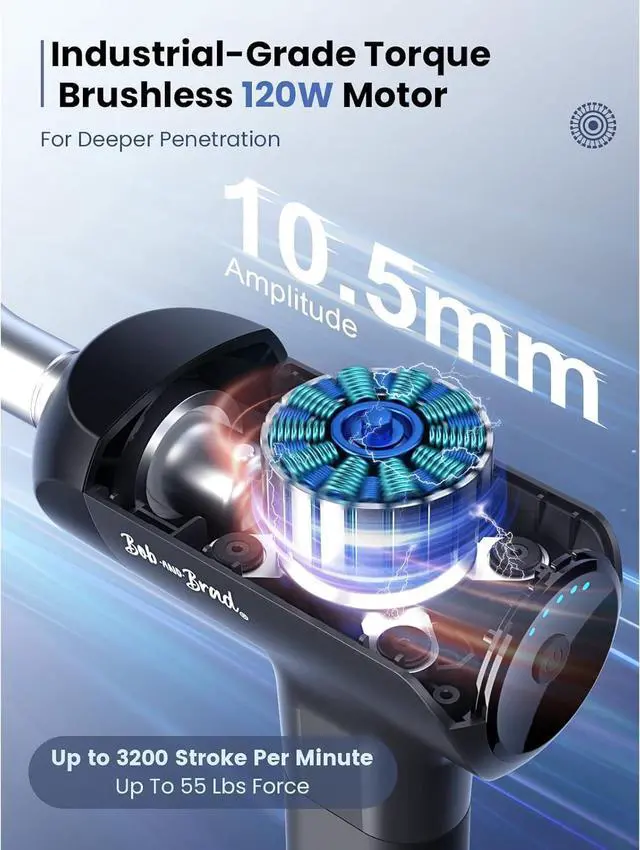 Alt view image 5 of 7 - Bob and Brad X6 Ultra Massage Gun Infrared Light-Heated Therapy and Metal Head, Deep Tissue Muscle Massager Gun for Back Shouder Pain Relief, Professional Percussion Massager for Athletes, Idea Gift