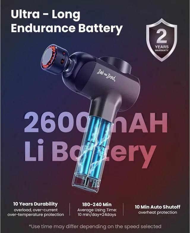 Alt view image 6 of 7 - Bob and Brad X6 Ultra Massage Gun Infrared Light-Heated Therapy and Metal Head, Deep Tissue Muscle Massager Gun for Back Shouder Pain Relief, Professional Percussion Massager for Athletes, Idea Gift