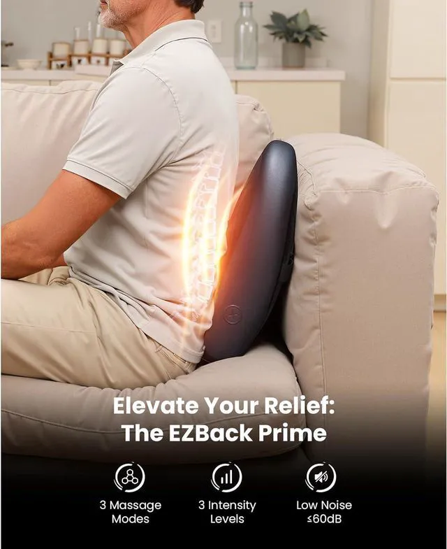 Alt view image 2 of 7 - Bob and Brad EZBack Prime Corded Design Shiatsu Massager with Heat for Back,Shoulders,Body Muscle Tissue Gifts for Women Men