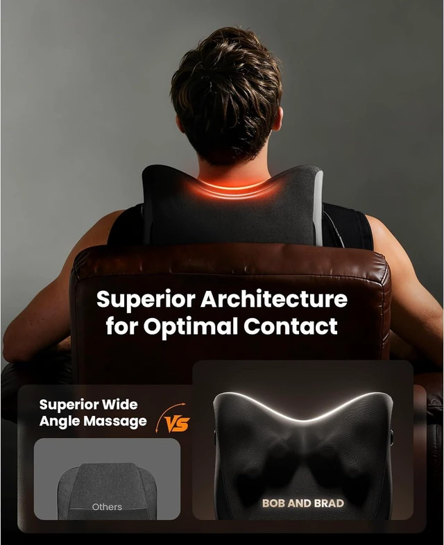 Alt view image 3 of 7 - Bob and Brad EZBack Prime Corded Design Shiatsu Massager with Heat for Back,Shoulders,Body Muscle Tissue Gifts for Women Men