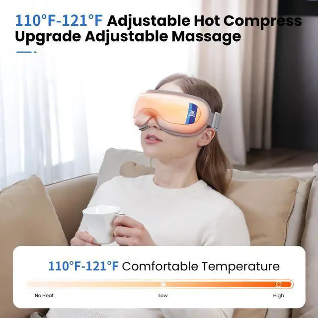 Alt view image 3 of 7 - Bob and Brad Eye Massager with Heat,Smart Eye Mask for Migraine Reduce Dry Eyes Improve Sleep Idea Gifts