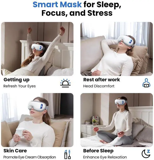 Alt view image 5 of 7 - Bob and Brad Eye Massager with Heat,Smart Eye Mask for Migraine Reduce Dry Eyes Improve Sleep Idea Gifts