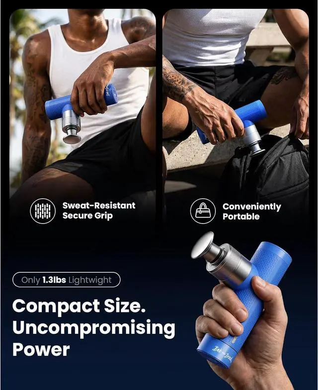 Alt view image 6 of 7 - BOB AND BRAD A7 Deep Tissue Massage Gun, 11mm Amplitude Percussion Massager for Back & Neck Pain Relief, Portable Muscle Recovery Gun with Metal Head, Quiet, Gift for Athletes