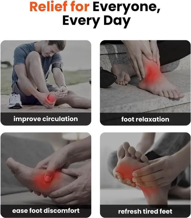 Alt view image 7 of 7 - Bob and Brad Shiatsu Foot Massager with Heat and Remote, Deep Kneading Electric Feet Massager for Foot Fatigue, Fits US Size 12