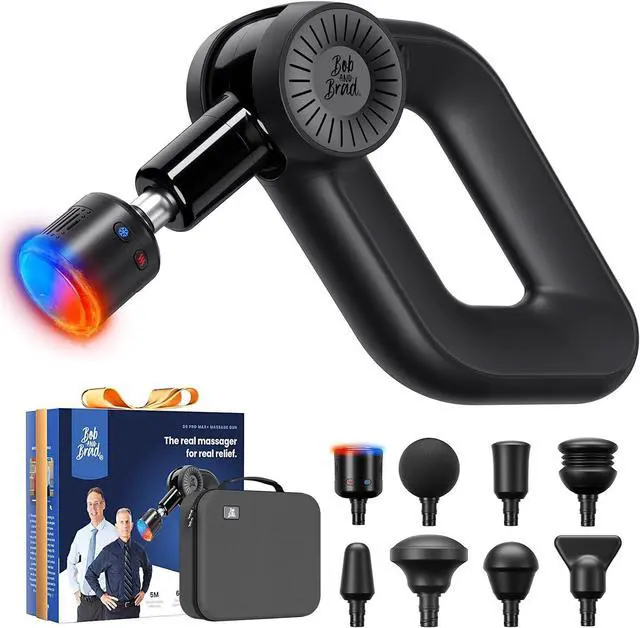 Main image of BOB AND BRAD D6 Pro Max+ Massage Gun with Heat and Cold, Powerful Deep Tissue Percussion Massager with 16mm Amplitude, Professional Muscle Massager Gun for Athletes, Quiet Electric Handheld Massager