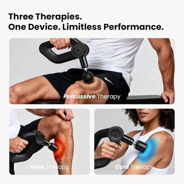Alt view image 4 of 7 - BOB AND BRAD D6 Pro Max+ Massage Gun with Heat and Cold, Powerful Deep Tissue Percussion Massager with 16mm Amplitude, Professional Muscle Massager Gun for Athletes, Quiet Electric Handheld Massager