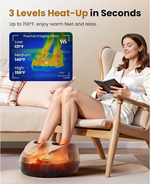 Alt view image 3 of 7 - BOB AND BRAD Foot Massager with Heat, Shiatsu Deep Kneading Foot Care, Deep Tissue Muscle Relaxation, Heated Electric Feet Massager Machine for Neuropathy, Christmas Gift for Men Women Mon Foot Care