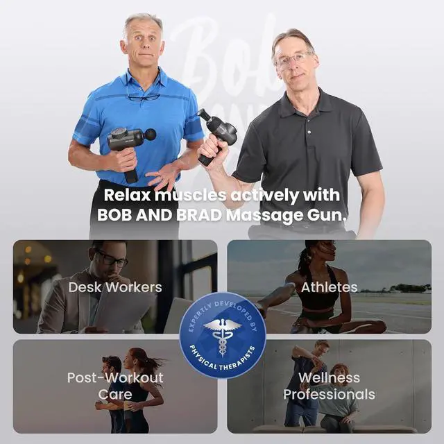 Alt view image 7 of 7 - Bob and Brad C2 Massage Gun,Deep Tissue Percussion Massage Gun for Home Gym Office Workout Recovery Pain Soreness Relief,Handheld Muscle Massager with 5 Speeds 5 Heads, Gifts, Silver