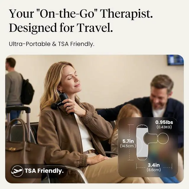 Alt view image 2 of 7 - BOB AND BRAD Q2 Mini Massage Gun, Pocket-Sized Deep Tissue Massager Gun, Portable Percussion Muscle Massager Gun, Ultra Small & Quiet Muscle Massage Gun for Muscle Recovery with Carry Case