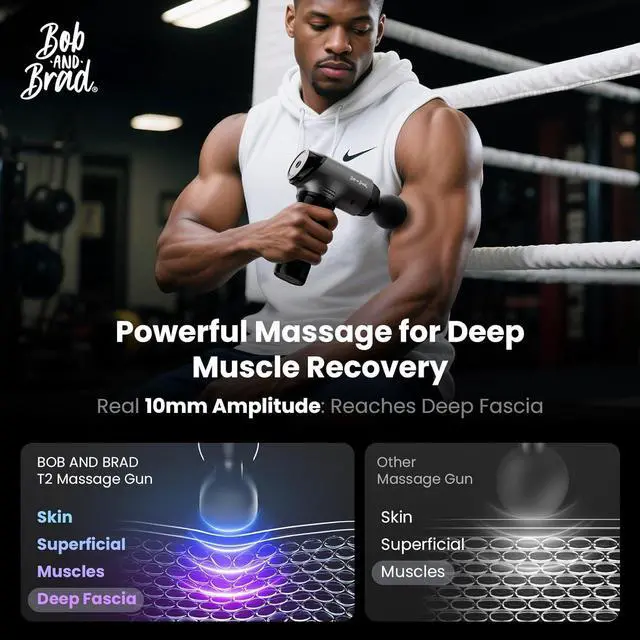 Alt view image 2 of 7 - Bob and Brad T2 Massage Gun, Percussion Deep Tissu Muscle Massage Gun (from original manufacturer with original package and accessories, providing one year warranty)