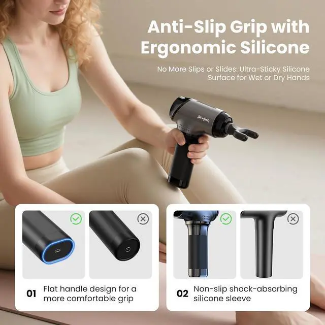 Alt view image 5 of 7 - Bob and Brad T2 Massage Gun, Percussion Deep Tissu Muscle Massage Gun (from original manufacturer with original package and accessories, providing one year warranty)