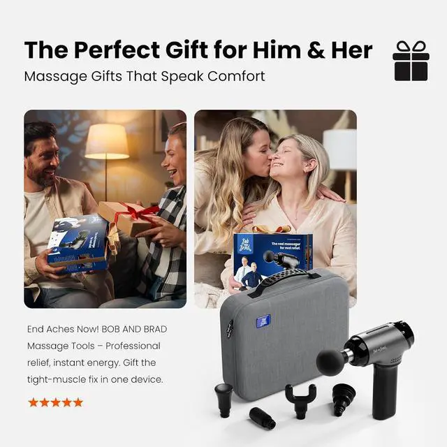 Alt view image 7 of 7 - Bob and Brad T2 Massage Gun, Percussion Deep Tissu Muscle Massage Gun (from original manufacturer with original package and accessories, providing one year warranty)