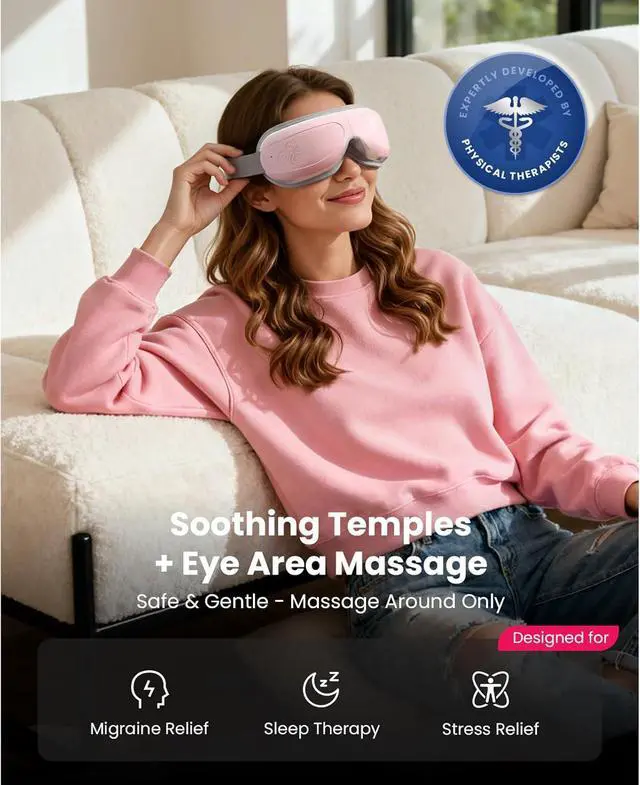 Alt view image 2 of 7 - BOB AND BRAD Eye Massager EyeOasis 2 - Heated Eye Massager for Migraines ,with Compression and Music, Smart Eye Mask Massager Eyes Relaxation Improve Sleep, FSA/HSA Eligible,Gifts for Women and Men