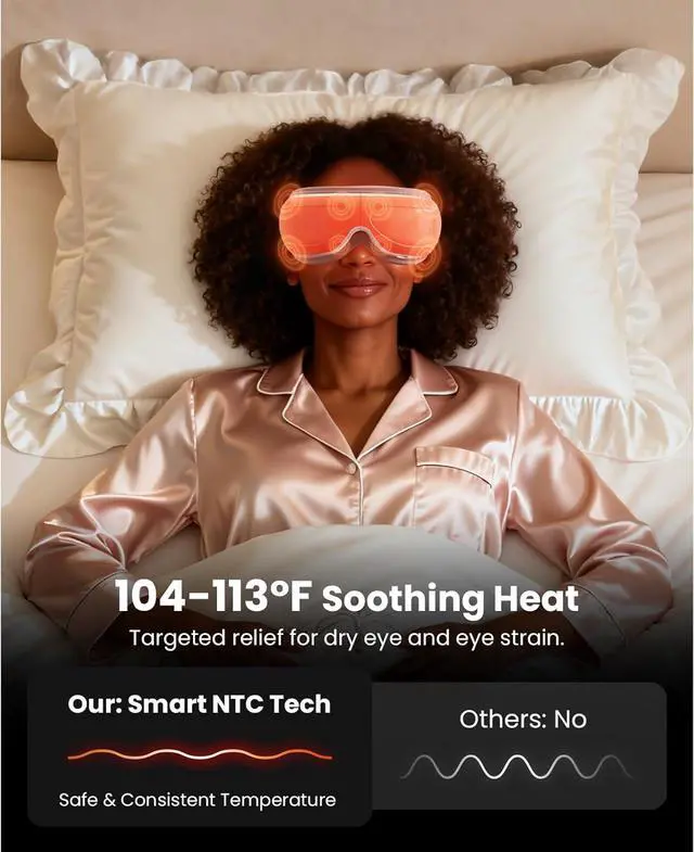 Alt view image 3 of 7 - BOB AND BRAD Eye Massager EyeOasis 2 - Heated Eye Massager for Migraines ,with Compression and Music, Smart Eye Mask Massager Eyes Relaxation Improve Sleep, FSA/HSA Eligible,Gifts for Women and Men