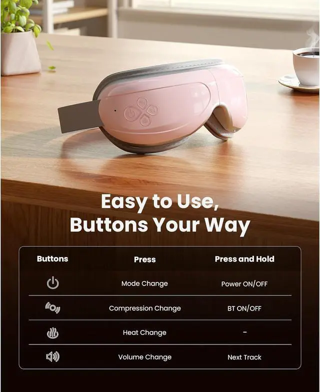 Alt view image 4 of 7 - BOB AND BRAD Eye Massager EyeOasis 2 - Heated Eye Massager for Migraines ,with Compression and Music, Smart Eye Mask Massager Eyes Relaxation Improve Sleep, FSA/HSA Eligible,Gifts for Women and Men