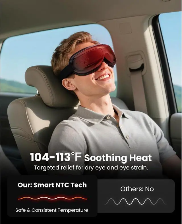 Alt view image 3 of 7 - BOB AND BRAD Eye Massager, EyeOasis 2 -Eye Massager with Heat,Smart Eye Mask Massager for Migraine with BT Music,Reduce Eye Strain Dry Eyes Improve Sleep,FSA/HSA Eligible,Gifts for Women and Men,Black