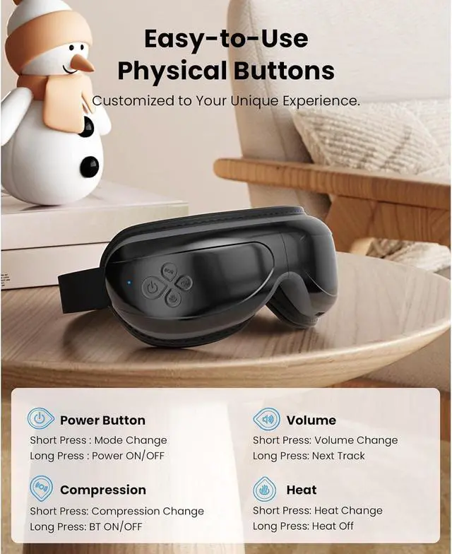 Alt view image 5 of 7 - BOB AND BRAD Eye Massager, EyeOasis 2 -Eye Massager with Heat,Smart Eye Mask Massager for Migraine with BT Music,Reduce Eye Strain Dry Eyes Improve Sleep,FSA/HSA Eligible,Gifts for Women and Men,Black
