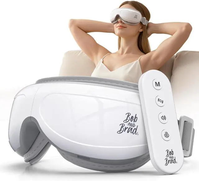 Main image of BOB AND BRAD Eye Massager,EyeOasis 2 Plus - Eye Massager for Migraines with Remote&Heat& Compression&Music,FSA/HSA Eligible, Heated Eye Massage Mask for Dry Eyes Relief Improve Sleep, Ideal Gifts