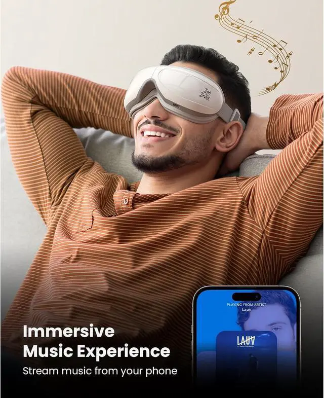Alt view image 6 of 7 - BOB AND BRAD Eye Massager,EyeOasis 2 Plus - Eye Massager for Migraines with Remote&Heat& Compression&Music,FSA/HSA Eligible, Heated Eye Massage Mask for Dry Eyes Relief Improve Sleep, Ideal Gifts