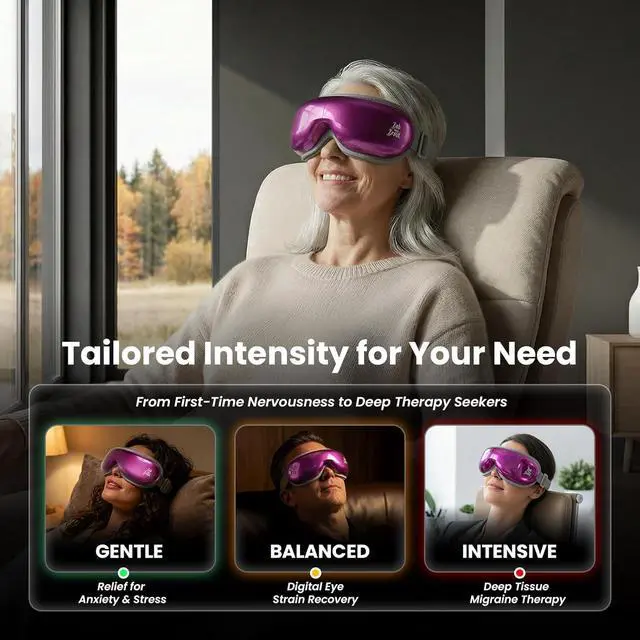 Alt view image 7 of 7 - BOB AND BRAD Eye Massager with Heat and Cooling Therapy, Comfort Music Eye Mask for Migraines, Eye Strain Dry Eye Relief, Heated Face Massager Pain Relief Improve Sleep, FSA HSA Eligible, Idea Gifts