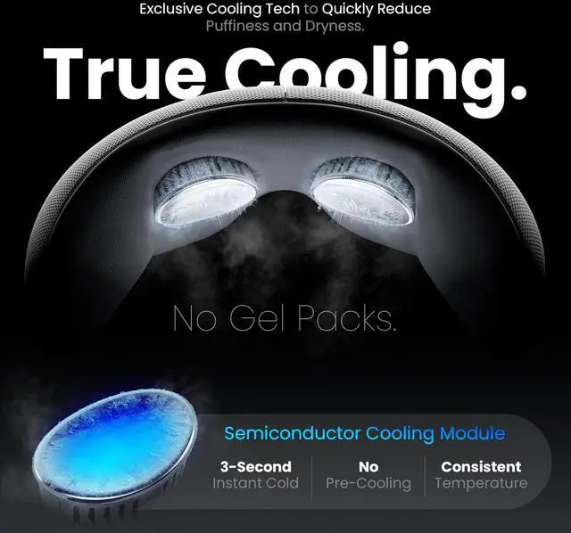 Alt view image 2 of 7 - BOB AND BRAD EYEFLOW Eye Massager with Heat & Cooling, Semiconductor Cold Compress Eye Mask for Migraines & Dry Eyes, Heated Temple Massager, FSA and HSA Eligible