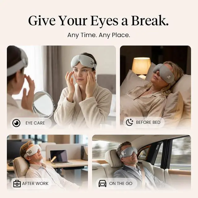 Alt view image 7 of 7 - BOB AND BRAD EYEFLOW Eye Massager with Heat & Cooling, Semiconductor Cold Compress Eye Mask for Migraines & Dry Eyes, Heated Temple Massager, FSA and HSA Eligible