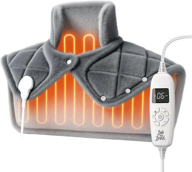 Main image of BOB AND BRAD Weighted Heating Pad for Neck Shoulders and Back, 2.2lb Electric Heating Pad, ETL Certified, Gifts for Women Men Mom Dad, 20"x22"