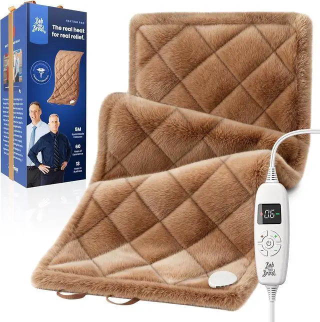 Main image of BOB AND BRAD Weighted Heating Pad with Far Infrared Therapy for Back Pain & Cramps Relief, Adjustable Belt Included, Deeper Muscle Relief for Neck and Shoulders, Knee, Leg, FSA HSA Eligible,Nice Gift
