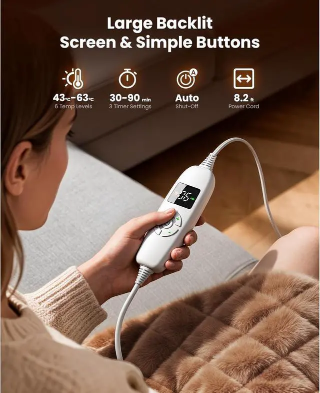 Alt view image 4 of 7 - BOB AND BRAD Weighted Heating Pad with Far Infrared Therapy for Back Pain & Cramps Relief, Adjustable Belt Included, Deeper Muscle Relief for Neck and Shoulders, Knee, Leg, FSA HSA Eligible,Nice Gift