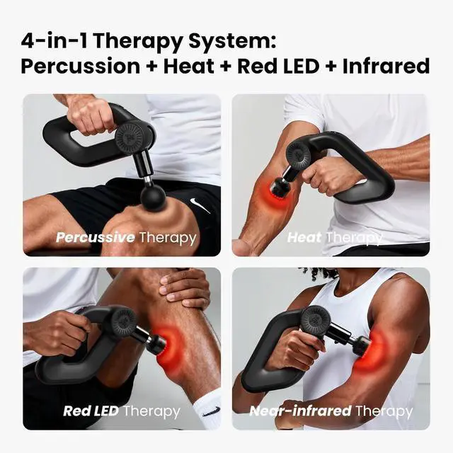 Alt view image 5 of 7 - BOB AND BRAD D6 Ultra Massage Gun with Infrared Light, Deep Tissue Percussion with 16mm Amplitude, Professional Muscle Massager for Athletes, Electric Handheld Massager