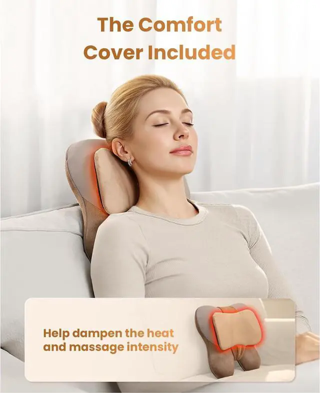 Alt view image 6 of 7 - BOB AND BRAD Back Massager with Heat, EZBack Corded Back Massager for Pain Relief Deep Tissue, Shiatsu Back Shoulder and Neck Massage Pillow, Soothing Full-Body Relief for Women Men