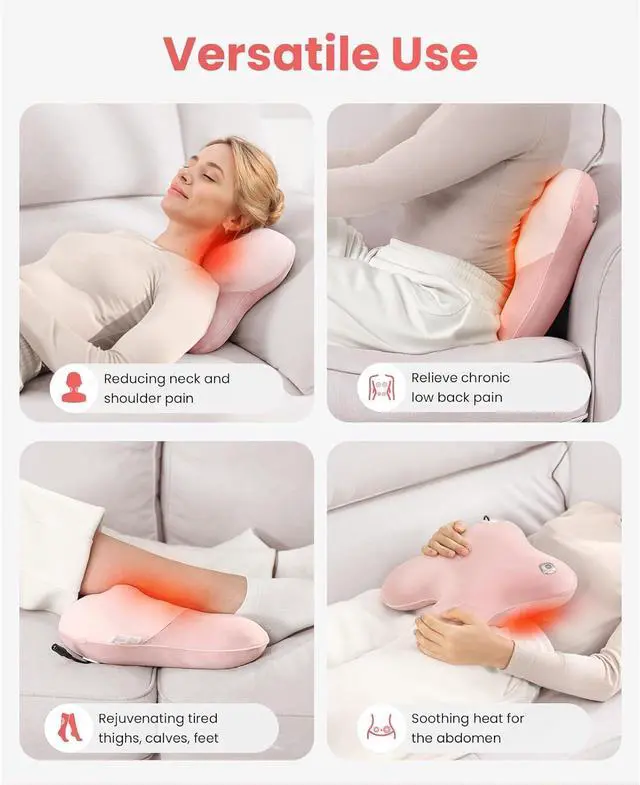 Alt view image 5 of 7 - BOB AND BRAD Back Massager with Heat, EZBack Corded Back Massager for Pain Relief Deep Tissue, Shiatsu Back Massage Pillow, Soothing Muscle Tension Upper & Lower Back Relief