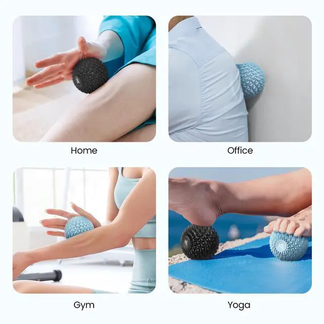 Alt view image 5 of 7 - Vibrating Massage Ball 2PCS 2-Speed High-Intensity Fitness Yoga Massage Roller