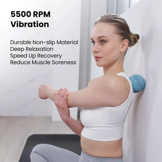 Alt view image 7 of 7 - Vibrating Massage Ball 2PCS 2-Speed High-Intensity Fitness Yoga Massage Roller