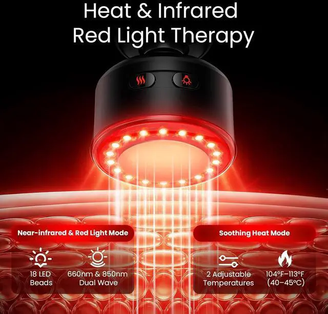 Alt view image 3 of 7 - Bob and Brad Q2 Ultra Max Mini Massage Gun, Deep Tissue Back Handheld Massager with Infrared Heat Therapy, 5-11mm Amplitude