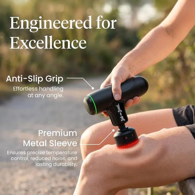 Alt view image 6 of 7 - Bob and Brad Q2 Ultra Max Mini Massage Gun, Deep Tissue Back Handheld Massager with Infrared Heat Therapy, 5-11mm Amplitude
