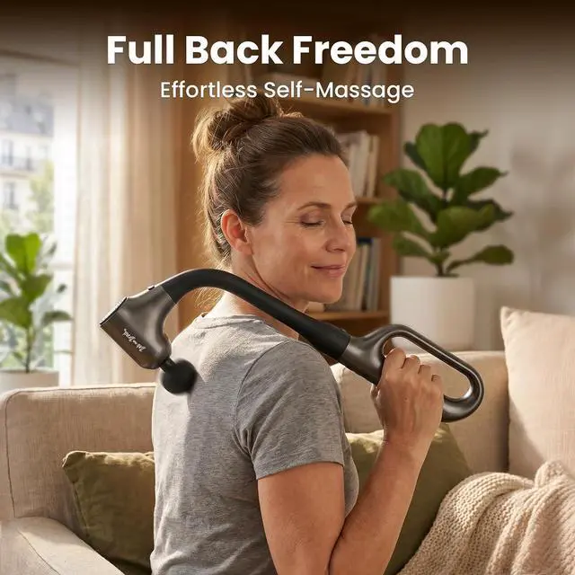 Alt view image 2 of 7 - Bob and Brad L9 Massage Gun with Detachable Extension Handle for Back, 2-in-1 Long Handle Back Massager with D-Grip for Shoulder & Legs
