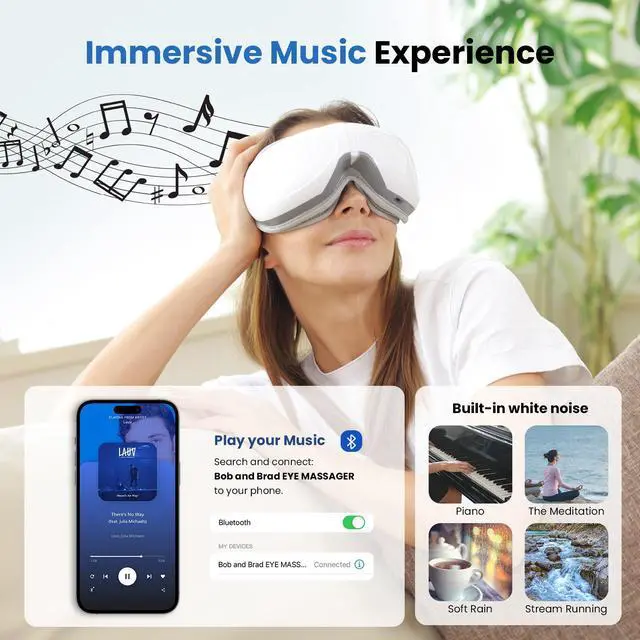 Alt view image 3 of 6 - Bob and Brad Eye Massager- 5 Modes, Heat Compression for Tired Dry Eyes, Pressure Point Care, Rejuvenate & Soothe, Spa-Like Treatment