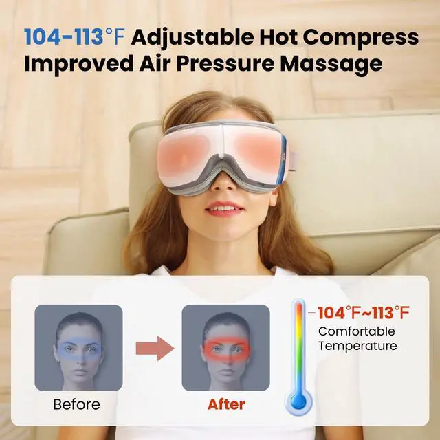 Alt view image 5 of 6 - Bob and Brad Eye Massager- 5 Modes, Heat Compression for Tired Dry Eyes, Pressure Point Care, Rejuvenate & Soothe, Spa-Like Treatment